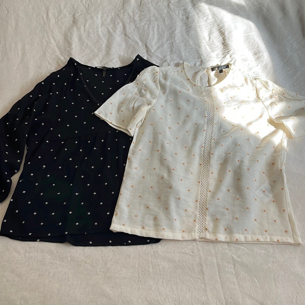 2 MAJE tops / blouses with stars ⭐️ Sz 1 & 2 / XS
